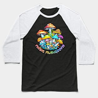 Magic Mushrooms - colorful Baseball T-Shirt